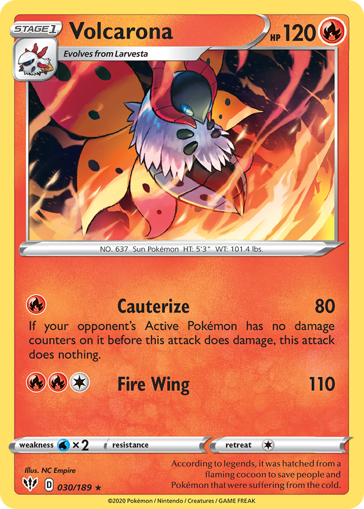 Volcarona (030/189) [Sword & Shield: Darkness Ablaze] | Mega City Incorporated