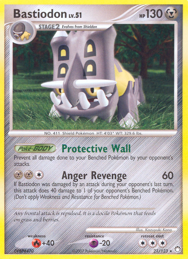 Bastiodon (21/123) [Diamond & Pearl: Mysterious Treasures] | Mega City Incorporated