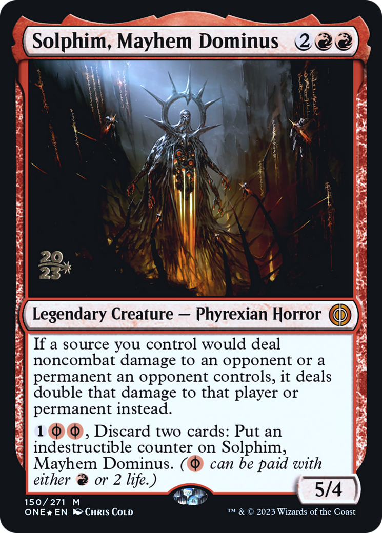 Solphim, Mayhem Dominus [Phyrexia: All Will Be One Prerelease Promos] | Mega City Incorporated