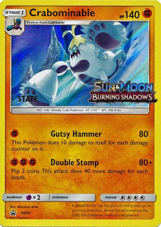 Crabominable (SM47) (Staff Prerelease Promo) [Sun & Moon: Black Star Promos] | Mega City Incorporated