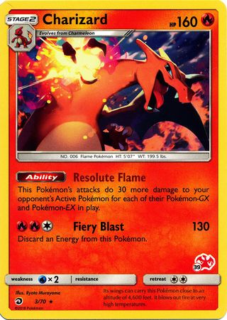 Charizard (3/70) (Charizard Stamp #39) [Battle Academy 2020] | Mega City Incorporated