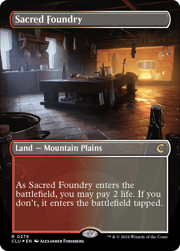 Sacred Foundry (Borderless) [Ravnica: Clue Edition] | Mega City Incorporated