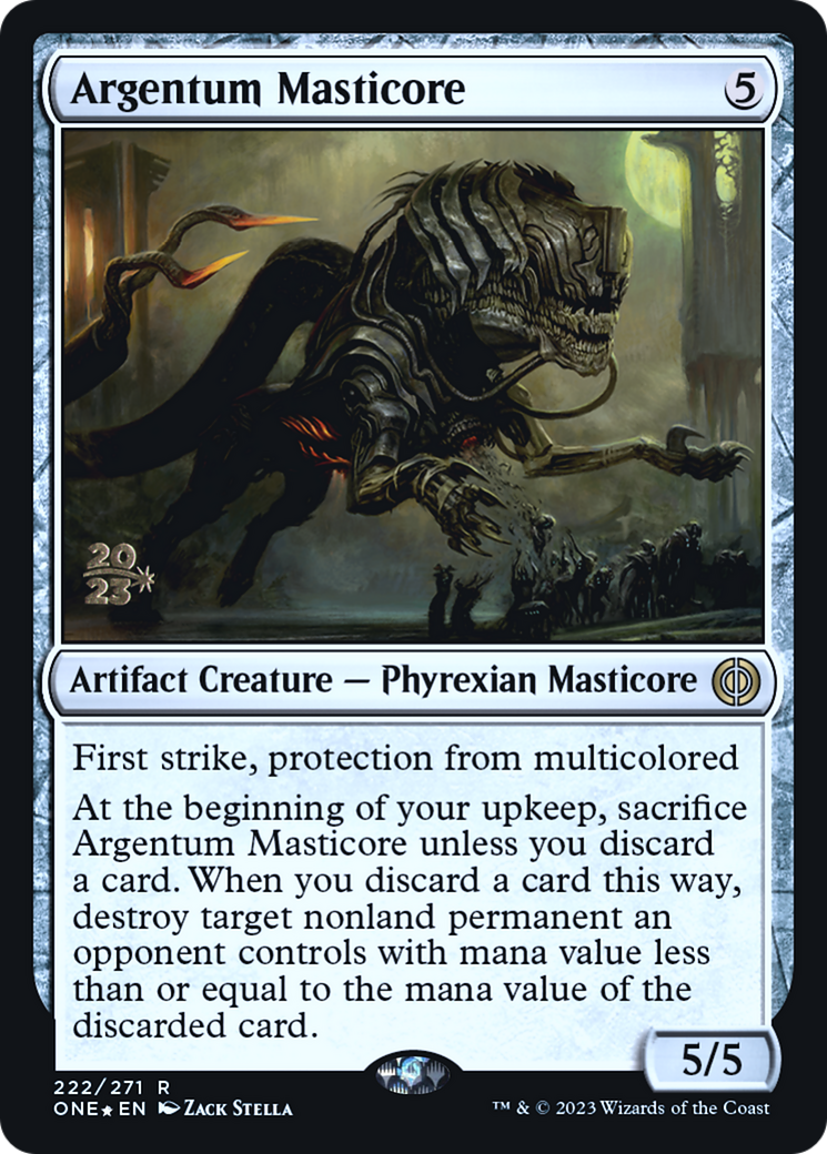 Argentum Masticore [Phyrexia: All Will Be One Prerelease Promos] | Mega City Incorporated