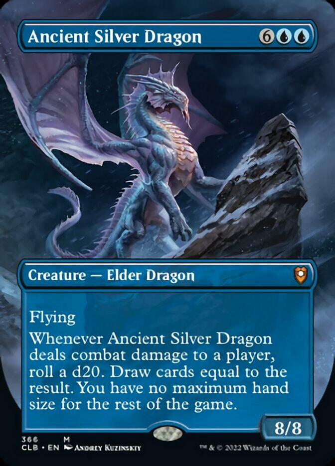 Ancient Silver Dragon (Borderless Alternate Art) [Commander Legends: Battle for Baldur's Gate] | Mega City Incorporated