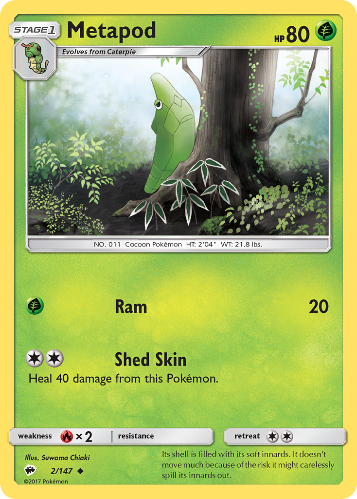 Metapod (2/147) [Sun & Moon: Burning Shadows] | Mega City Incorporated