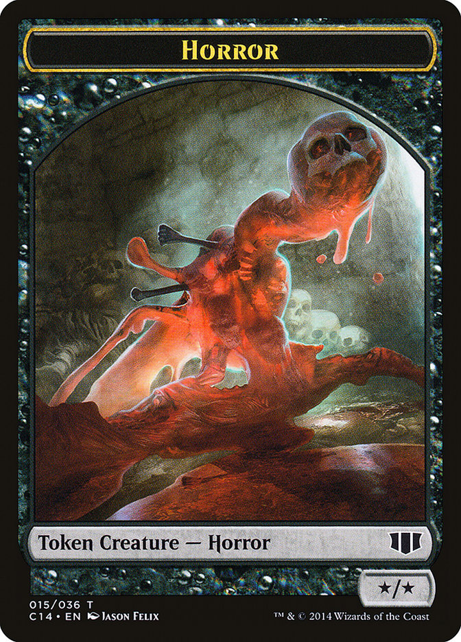 Horror // Zombie (016/036) Double-sided Token [Commander 2014 Tokens] | Mega City Incorporated