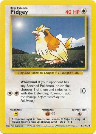 Pidgey (57/102) [Base Set Unlimited] | Mega City Incorporated