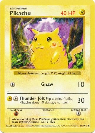 Pikachu (58/102) (Red Cheeks Misprint) [Base Set Shadowless Unlimited] | Mega City Incorporated