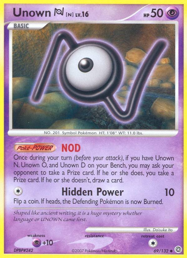 Unown N (69/132) [Diamond & Pearl: Secret Wonders] | Mega City Incorporated