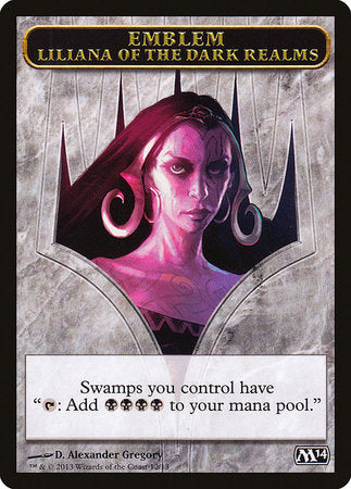 Emblem - Liliana of the Dark Realms [Magic 2014 Tokens] | Mega City Incorporated