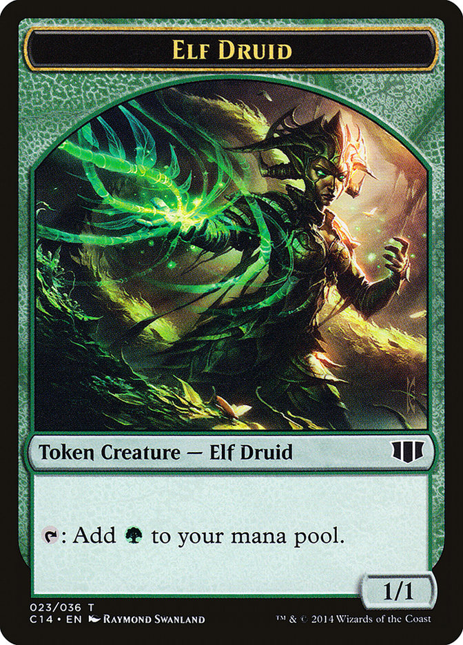 Elf Druid // Beast (020/036) Double-sided Token [Commander 2014 Tokens] | Mega City Incorporated