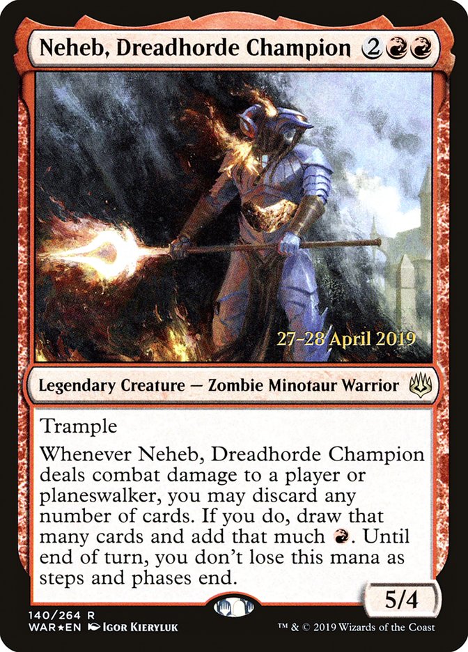 Neheb, Dreadhorde Champion  [War of the Spark Prerelease Promos] | Mega City Incorporated