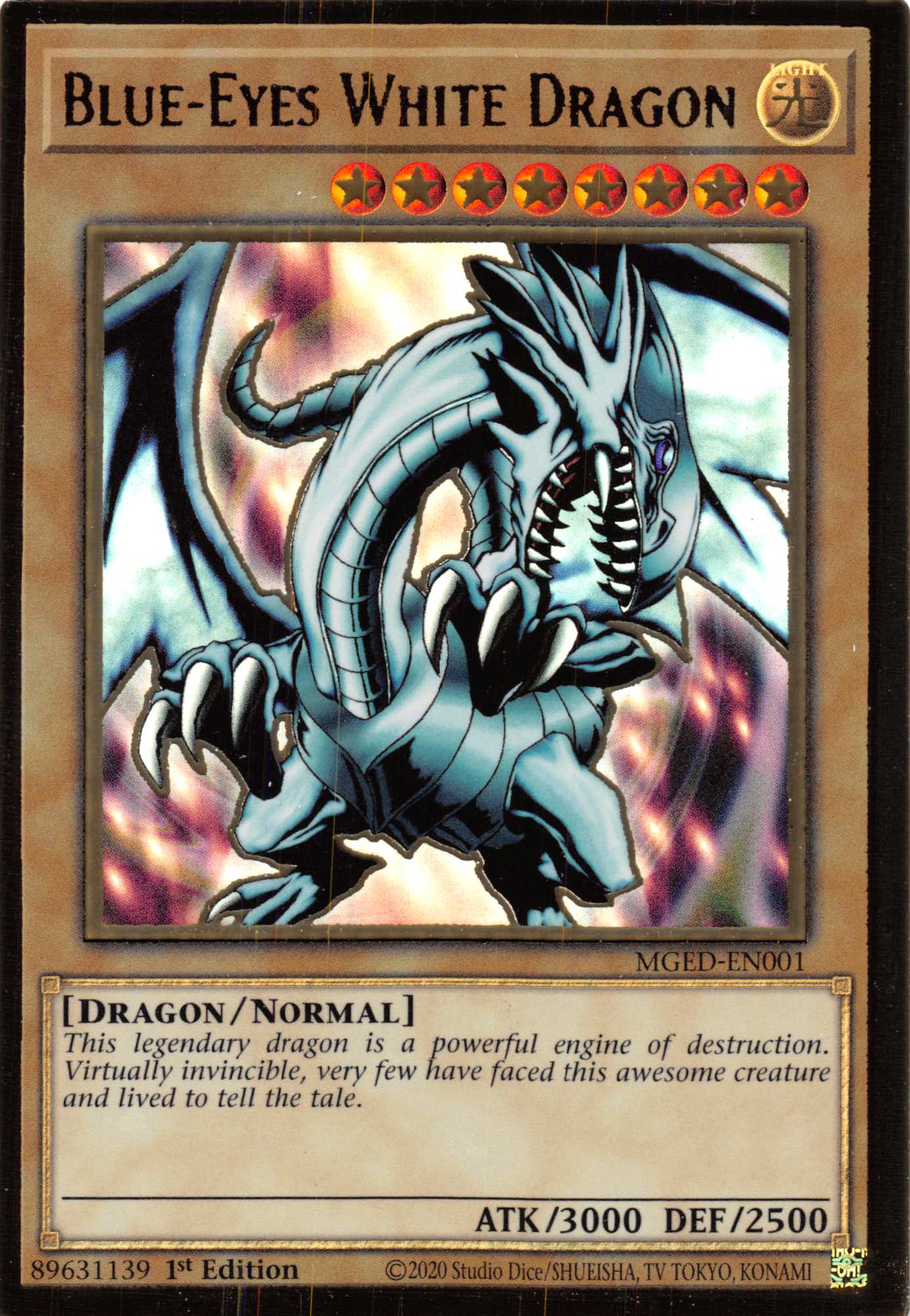 Blue-Eyes White Dragon (Alternate Art) [MGED-EN001] Gold Rare | Mega City Incorporated