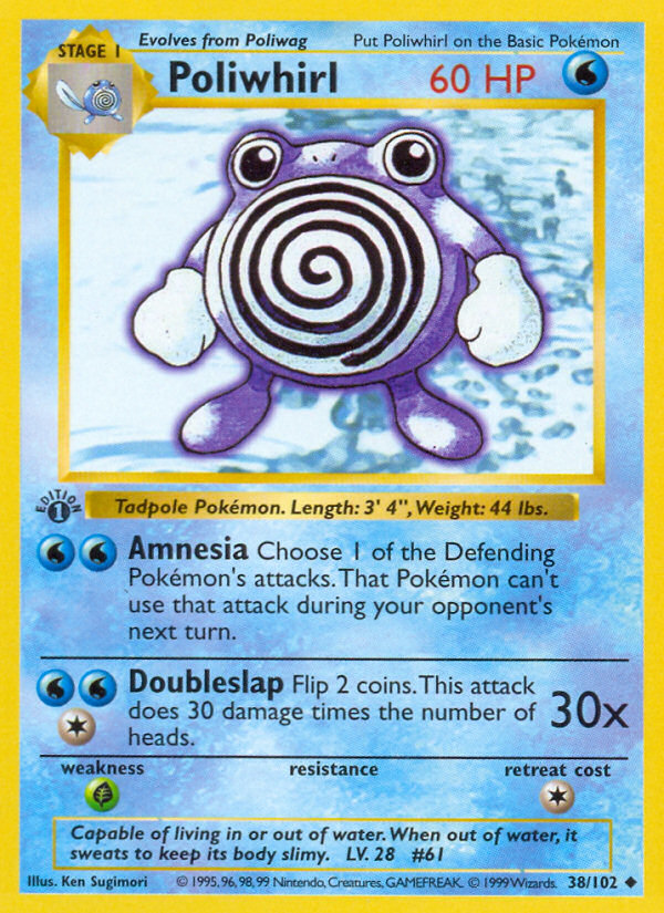 Poliwhirl (38/102) (Shadowless) [Base Set 1st Edition] | Mega City Incorporated