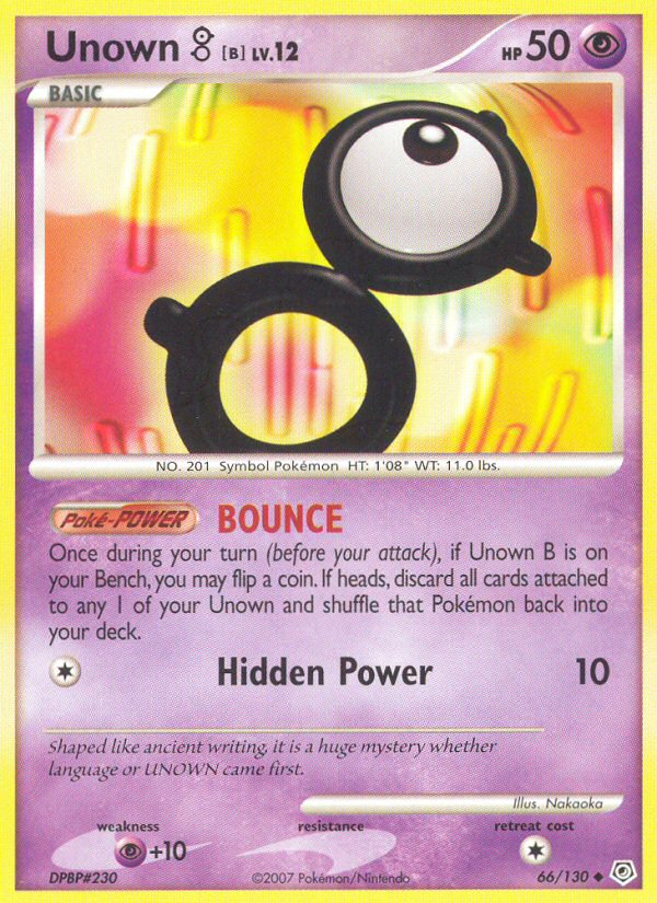 Unown B (66/130) [Diamond & Pearl: Base Set] | Mega City Incorporated