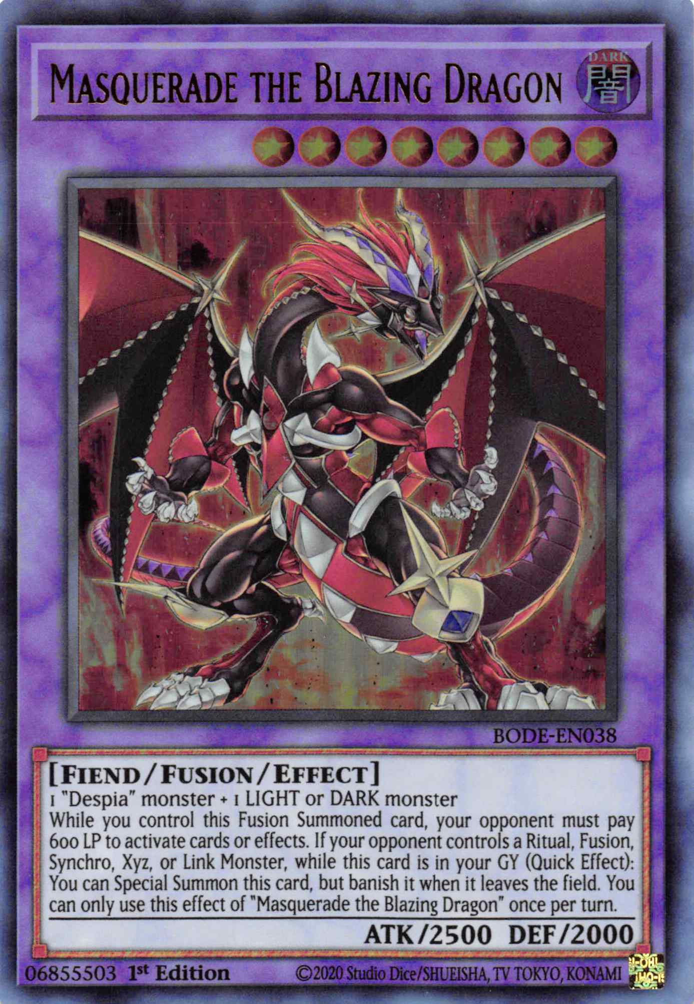 Masquerade the Blazing Dragon [BODE-EN038] Ultra Rare | Mega City Incorporated