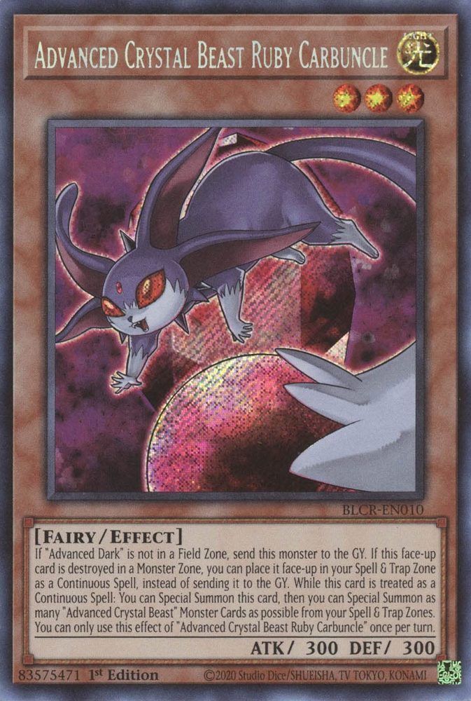 Advanced Crystal Beast Ruby Carbuncle [BLCR-EN010] Secret Rare | Mega City Incorporated