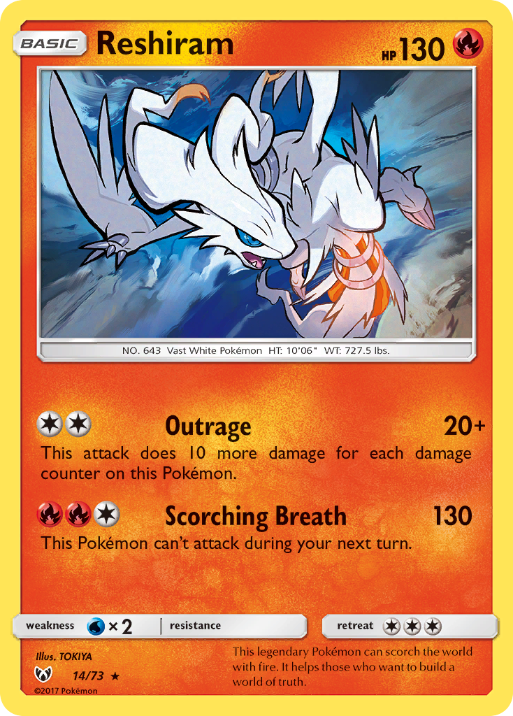 Reshiram (14/73) [Sun & Moon: Shining Legends] | Mega City Incorporated