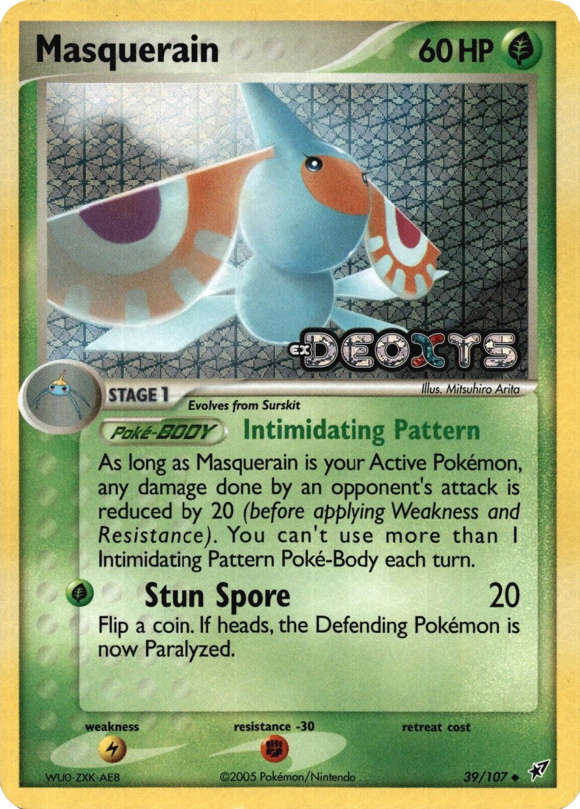 Masquerain (39/107) (Stamped) [EX: Deoxys] | Mega City Incorporated