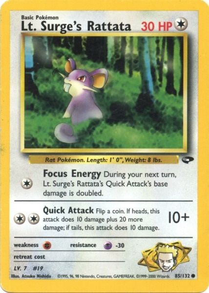 Lt. Surge's Rattata (85/132) [Gym Challenge Unlimited] | Mega City Incorporated