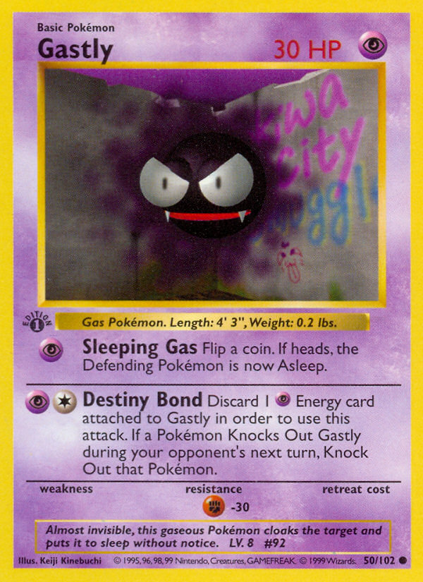 Gastly (50/102) (Shadowless) [Base Set 1st Edition] | Mega City Incorporated