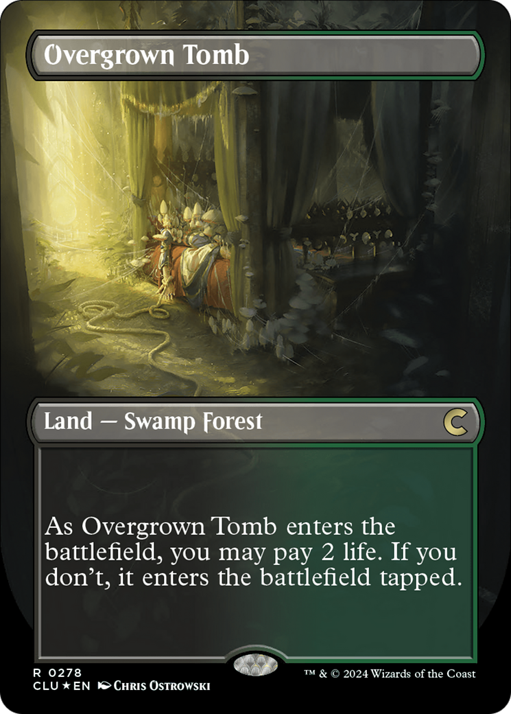 Overgrown Tomb (Borderless) [Ravnica: Clue Edition] | Mega City Incorporated