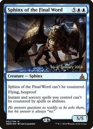 Sphinx of the Final Word [Oath of the Gatewatch Promos] | Mega City Incorporated