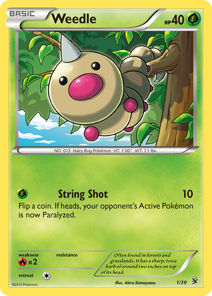 Weedle (1/39) [XY: Kalos Starter Set] | Mega City Incorporated