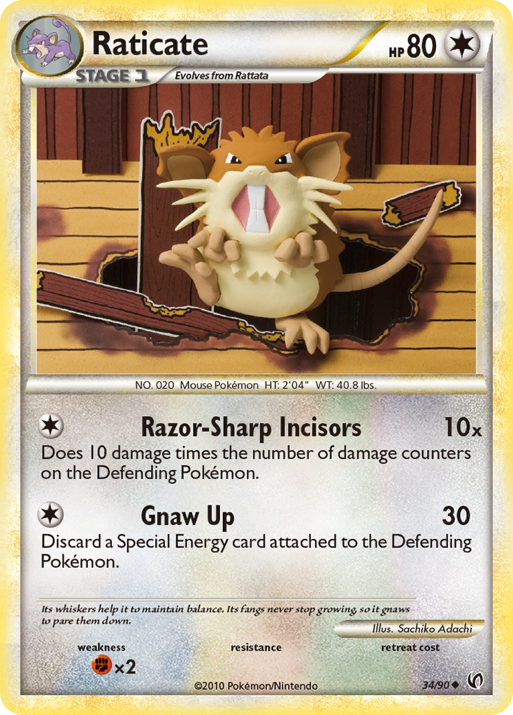 Raticate (34/90) [HeartGold & SoulSilver: Undaunted] | Mega City Incorporated