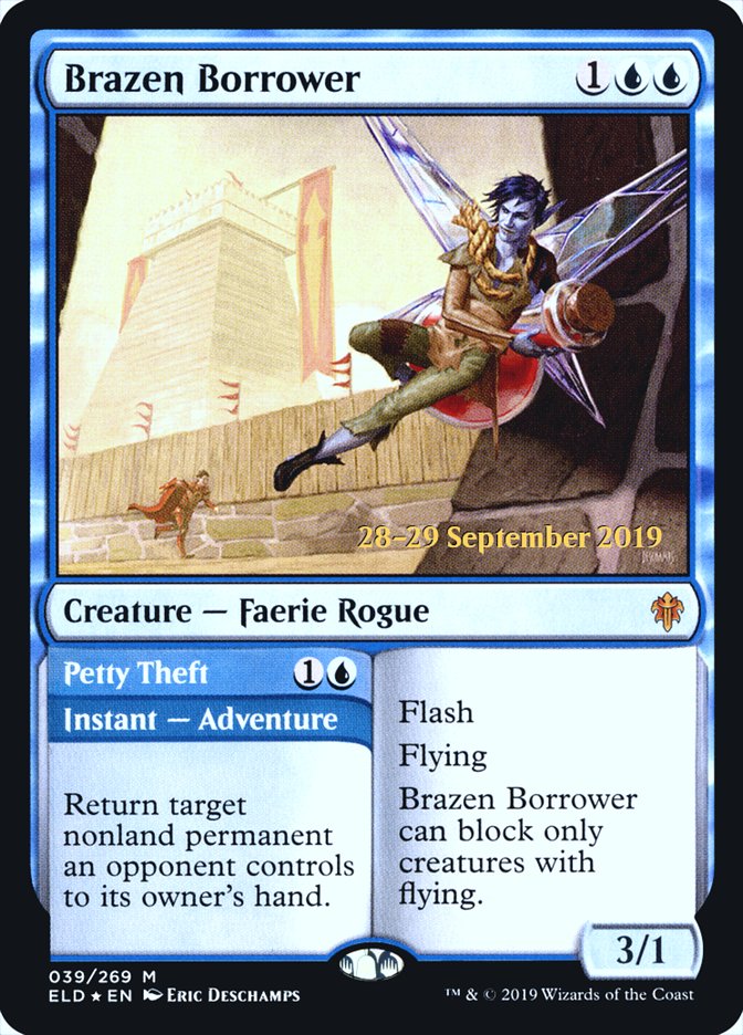 Brazen Borrower // Petty Theft  [Throne of Eldraine Prerelease Promos] | Mega City Incorporated