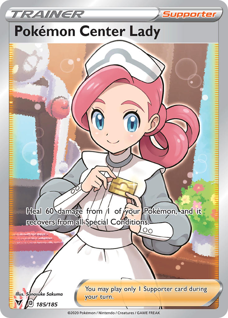 Pokemon Center Lady (185/185) [Sword & Shield: Vivid Voltage] | Mega City Incorporated