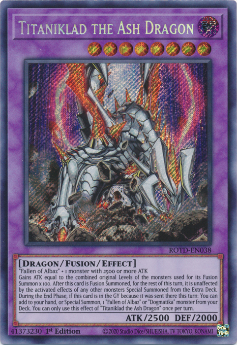 Titaniklad the Ash Dragon [ROTD-EN038] Secret Rare | Mega City Incorporated