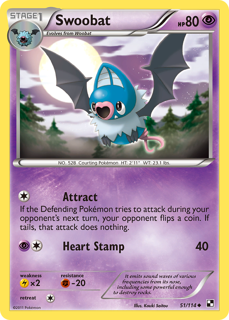 Swoobat (51/114) [Black & White: Base Set] | Mega City Incorporated