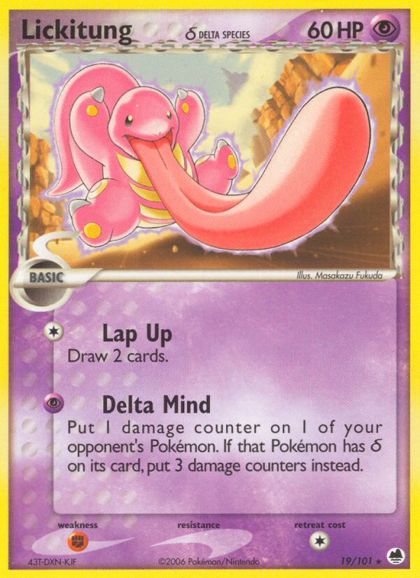 Lickitung (19/101) (Delta Species) [EX: Dragon Frontiers] | Mega City Incorporated