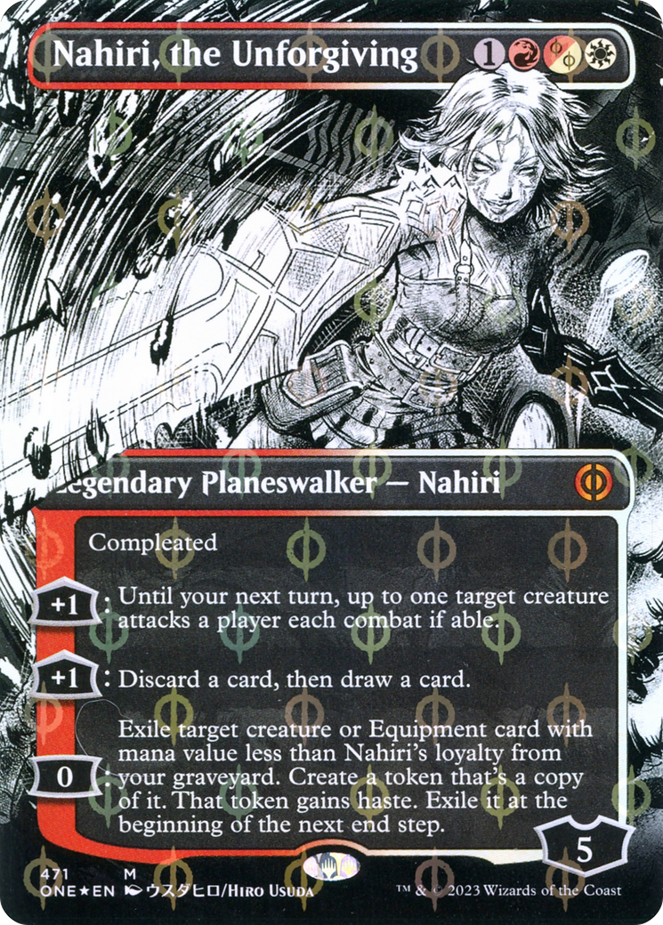 Nahiri, the Unforgiving (Borderless Manga Step-and-Compleat Foil) [Phyrexia: All Will Be One] | Mega City Incorporated