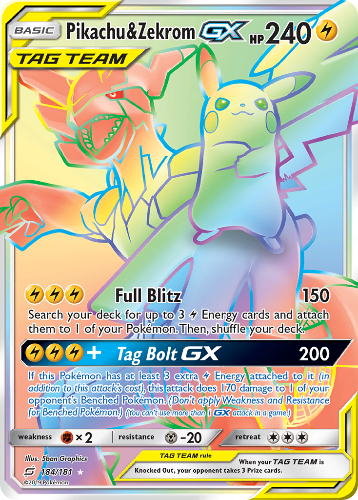 Pikachu & Zekrom GX (184/181) [Sun & Moon: Team Up] | Mega City Incorporated