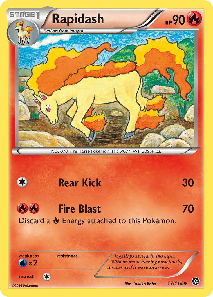 Rapidash (17/114) [XY: Steam Siege] | Mega City Incorporated