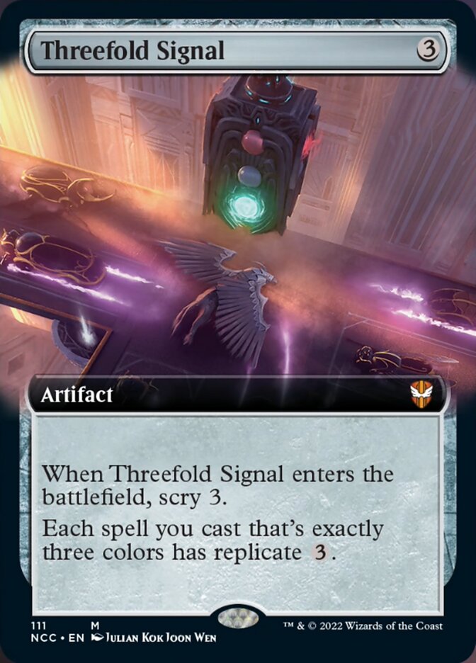 Threefold Signal (Extended Art) [Streets of New Capenna Commander] | Mega City Incorporated