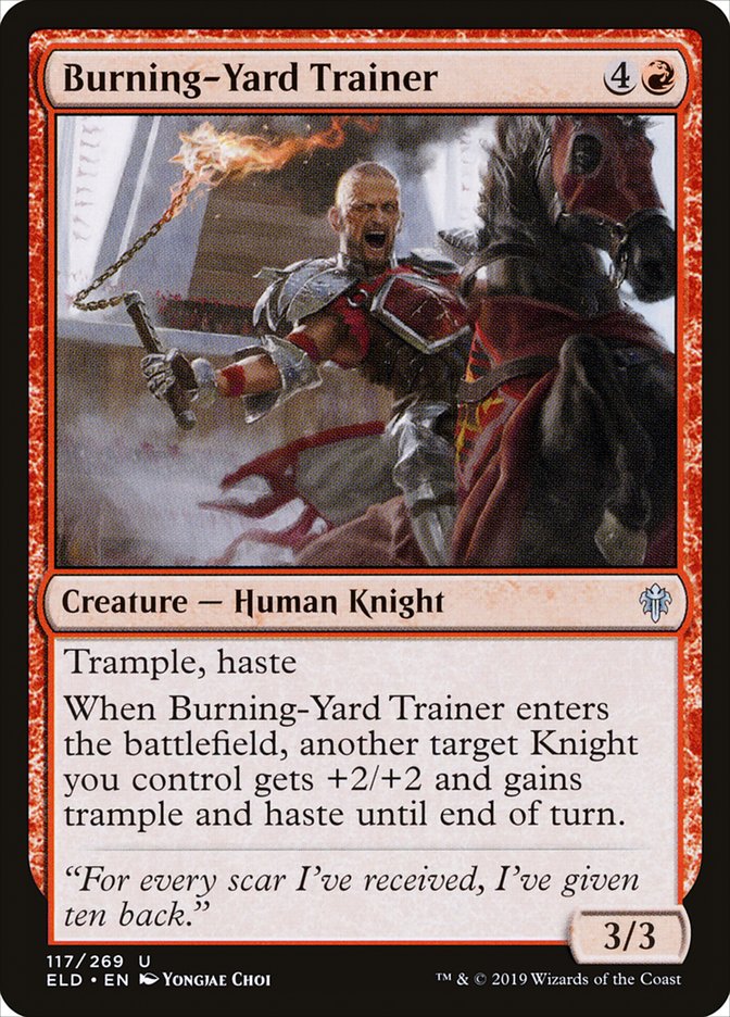 Burning-Yard Trainer [Throne of Eldraine] | Mega City Incorporated