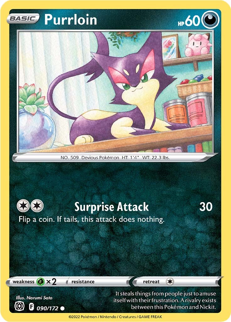 Purrloin (090/172) [Sword & Shield: Brilliant Stars] | Mega City Incorporated