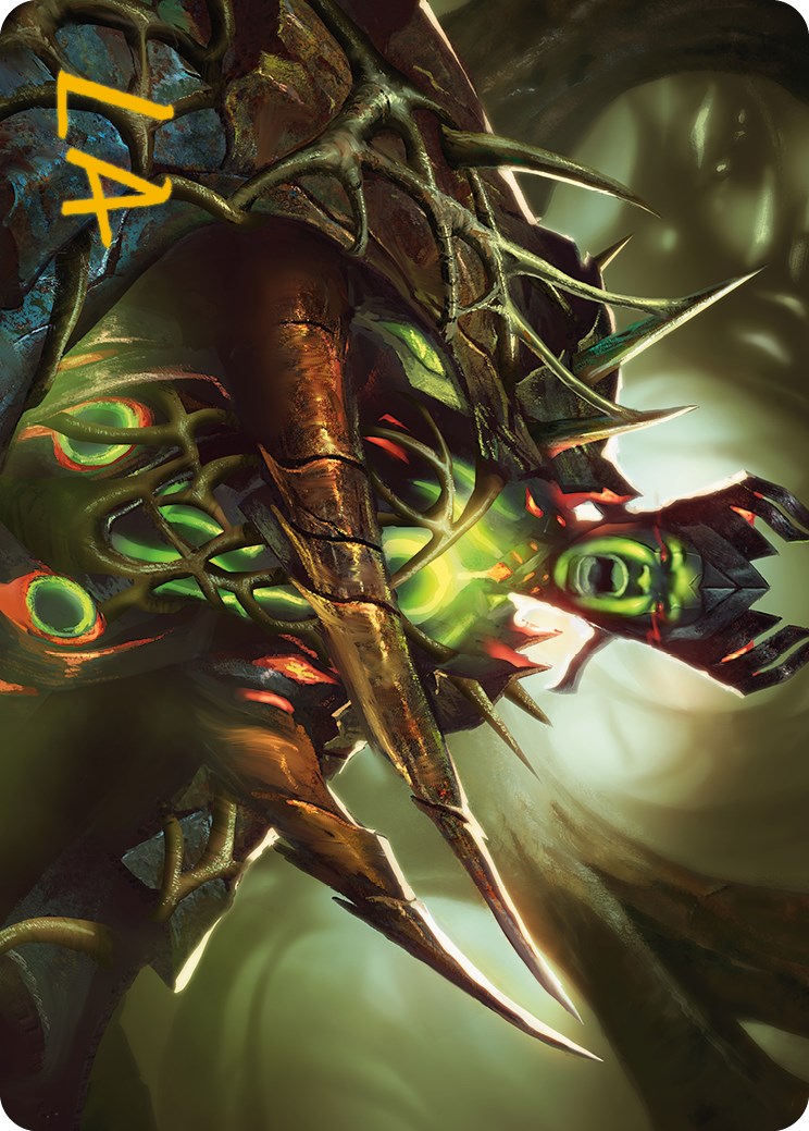 Maze's Mantle Art Card (Gold-Stamped Signature) [Phyrexia: All Will Be One Art Series] | Mega City Incorporated