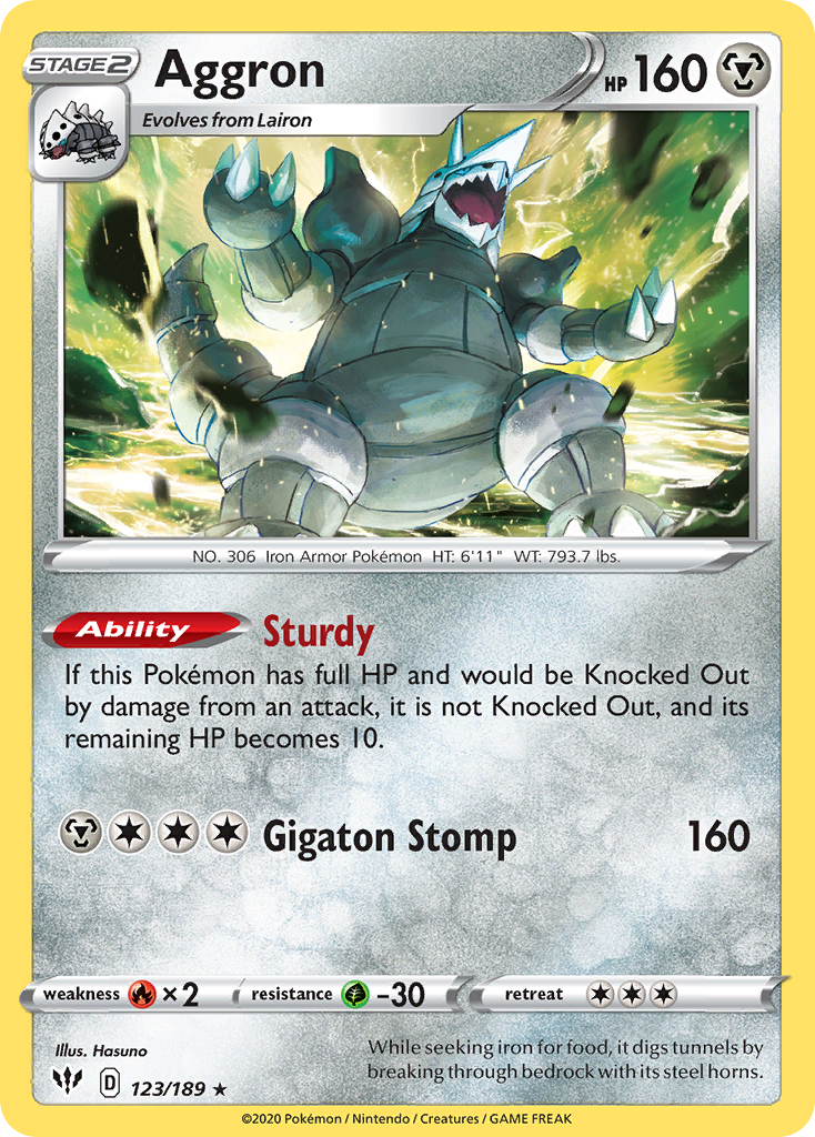 Aggron (123/189) [Sword & Shield: Darkness Ablaze] | Mega City Incorporated