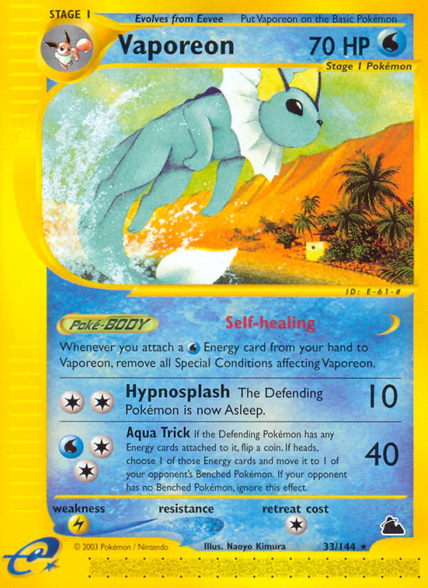 Vaporeon (33/144) [Skyridge] | Mega City Incorporated