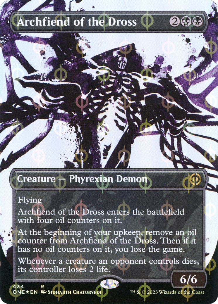 Archfiend of the Dross (Borderless Ichor Step-and-Compleat Foil) [Phyrexia: All Will Be One] | Mega City Incorporated