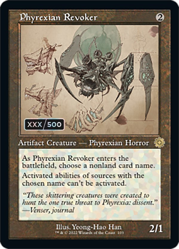 Phyrexian Revoker (Retro Schematic) (Serial Numbered) [The Brothers' War Retro Artifacts] | Mega City Incorporated