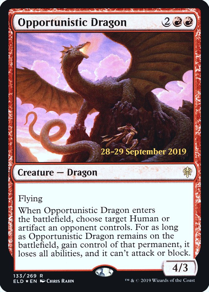 Opportunistic Dragon  [Throne of Eldraine Prerelease Promos] | Mega City Incorporated