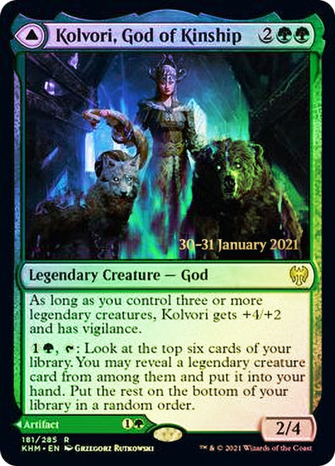 Kolvori, God of Kinship // The Ringhart Crest   [Kaldheim Prerelease Promos] | Mega City Incorporated