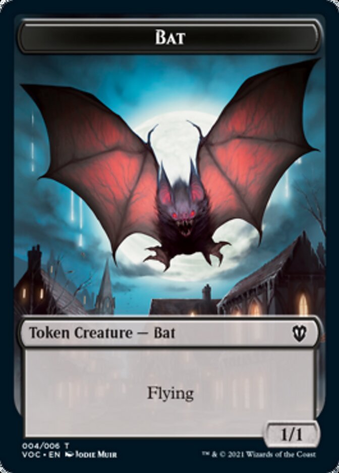 Blood // Bat Double-sided Token [Innistrad: Crimson Vow Commander Tokens] | Mega City Incorporated