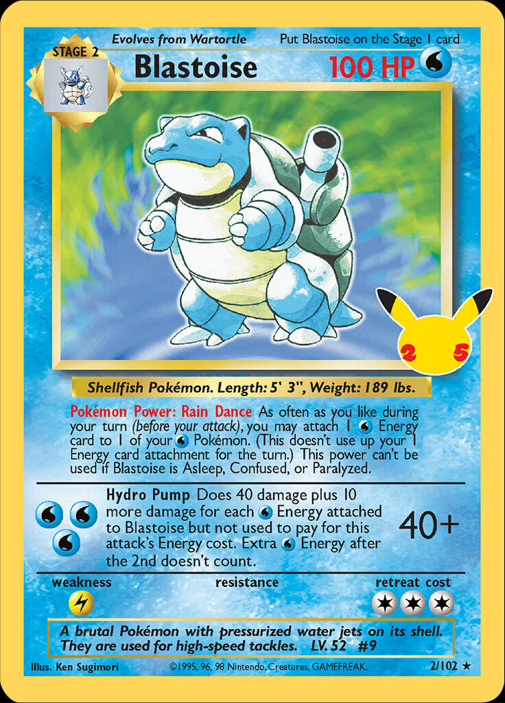 Blastoise (2/102) [Celebrations: 25th Anniversary - Classic Collection] | Mega City Incorporated