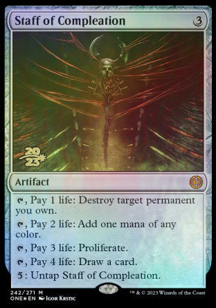 Staff of Compleation [Phyrexia: All Will Be One Prerelease Promos] | Mega City Incorporated